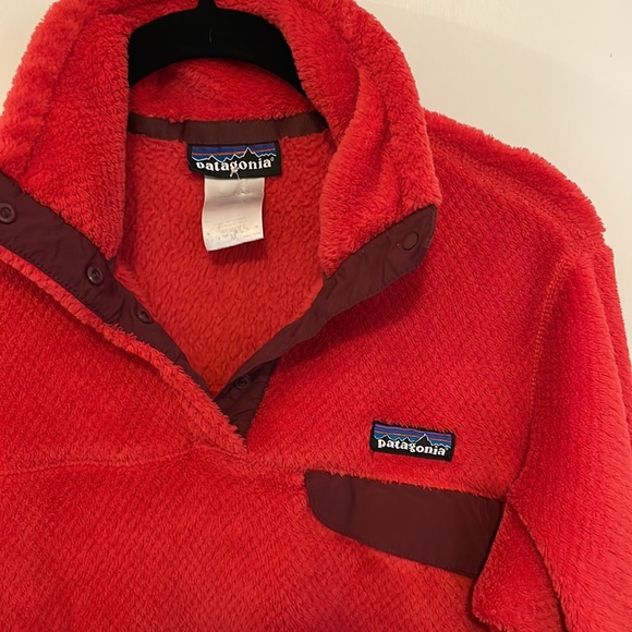 Patagonia Re-Tool Snap-T Fleece Pullover Red & Burgundy SZ M - Picture 2 of 7